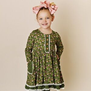 Swoon Baby by Serendipity Olive Ditsy Petal Pocket Dress